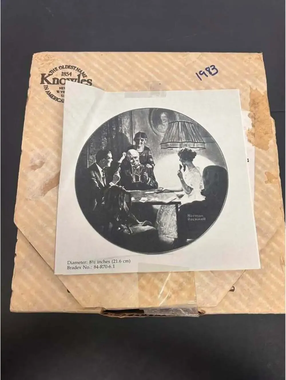 Knowles Norman Rockwell 'This is the Room That Light Made' Collector Plate